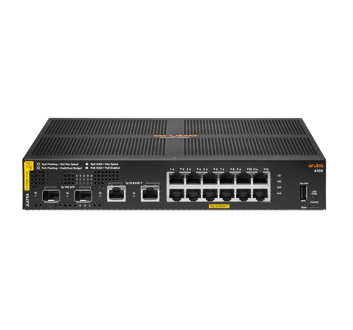 HPE Aruba 6100 12G Class4 PoE 2G/2SFP+ 139W Switch (JL679A#ABB)