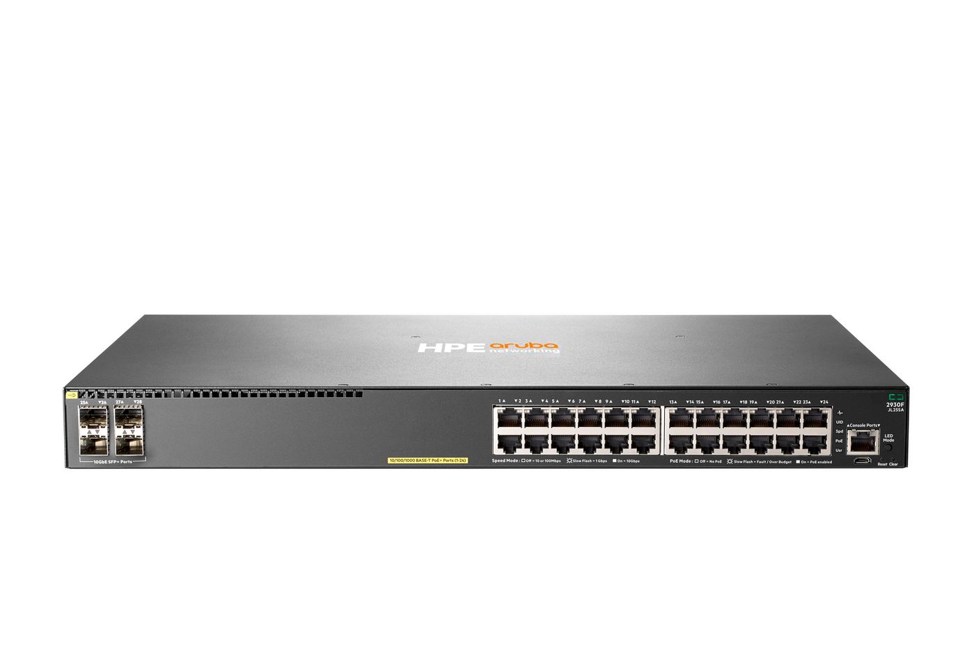 Hewlett Packard Enterprise ARUBA 2930F 24G POE+ 4SFP+ **New Retail** SWITCH