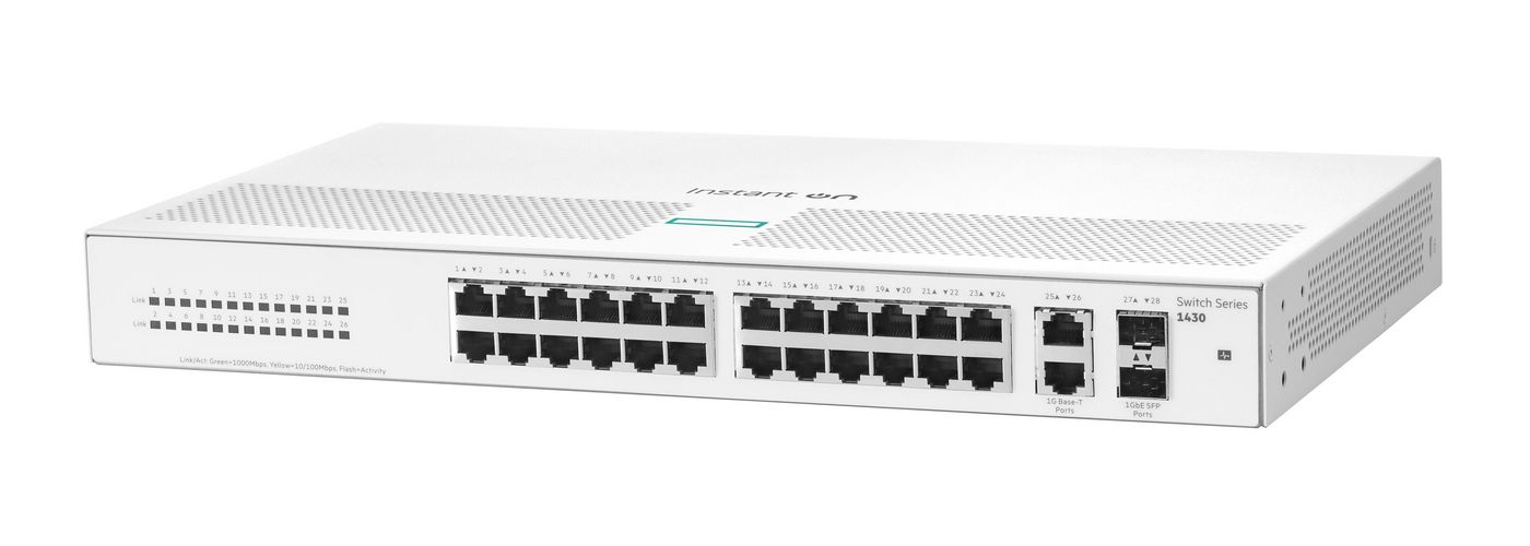 HPE Aruba Instant On 1430 26G 2SFP (R8R50A) – Niezarządzalny Switch Gigabit Ethernet