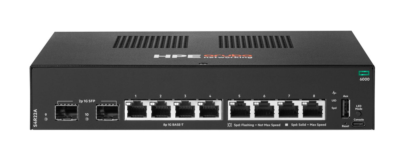 HPE Aruba Networking CX 6000 8p 10M/100M/1G 2p SFP 1G Switch (S4R22A)