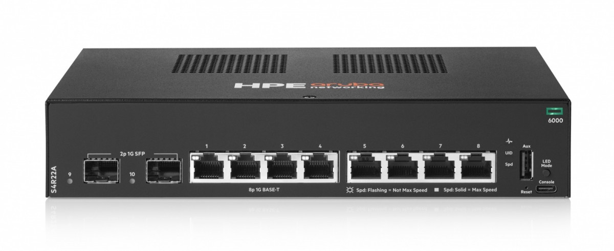HPE Aruba Networking CX 6000 8p 10M/100M/1G 2p SFP 1G Switch (S4R22A)