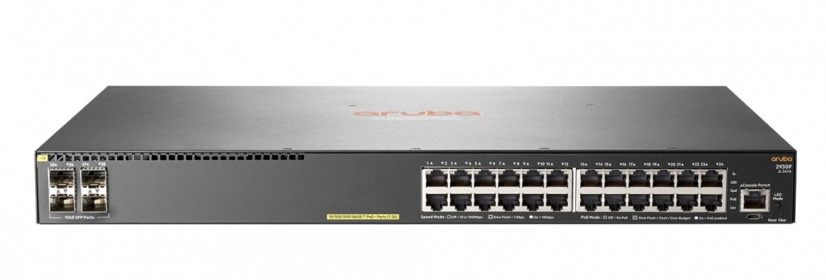 Hewlett Packard Enterprise ARUBA 2930F 24G POE+ 4SFP **New Retail** SWITCH