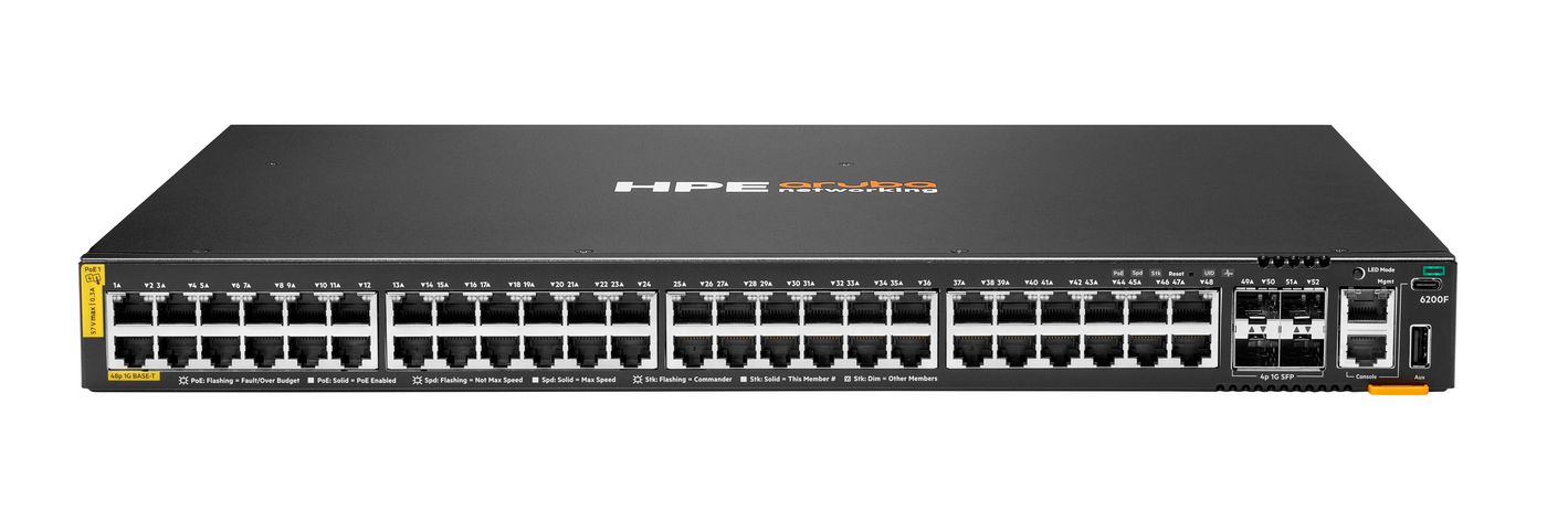 Hewlett Packard Enterprise Aruba Cx 6200F 48G Class-4 Poe 4Sfp 740W Managed L3 Gigabit Ethernet (10/100/1000) Power Over Ethernet (Poe) 1U