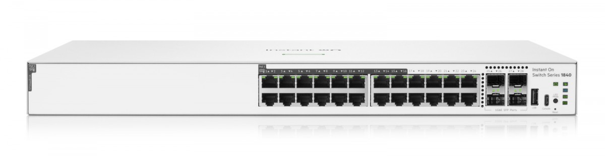 HPE Networking Instant On Switch 24p Gigabit 16p CL4 PoE 4p SFP 195W 1840 S5E29A