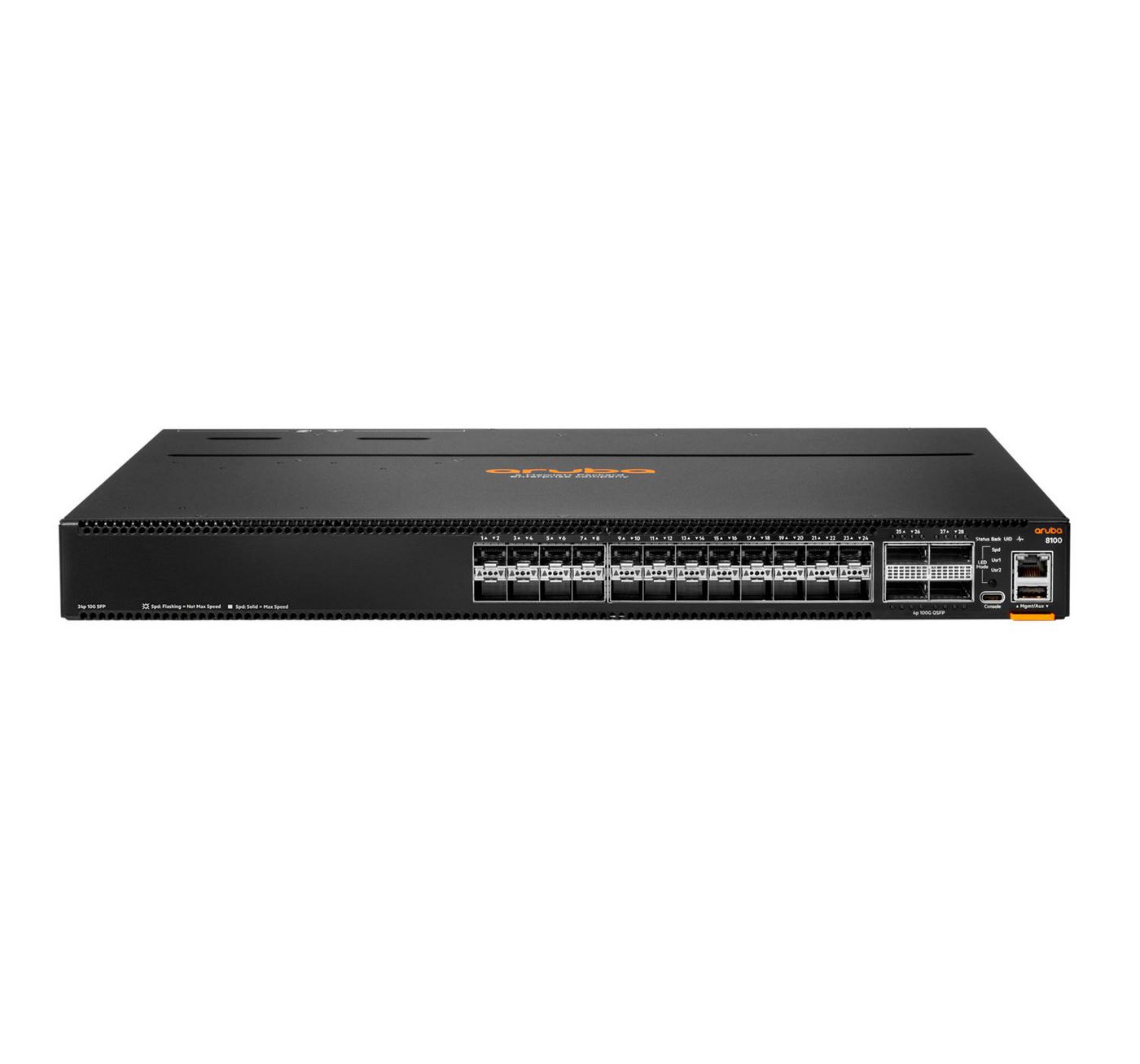 HPE Aruba Networking CX 8100 24x10G SFP+ 4x40/100G QSFP28 FB Airflow 3Fan 2AC PSU Switch Bdl R9W86A#ABB