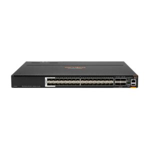 Przełącznik HPE Aruba CX 8360-32Y4C v2 (32 × SFP28 + 4 × QSFP28, przepływ powietrza z przodu do tyłu) – z 3 wentylatorami i 2 zasilaczami AC
