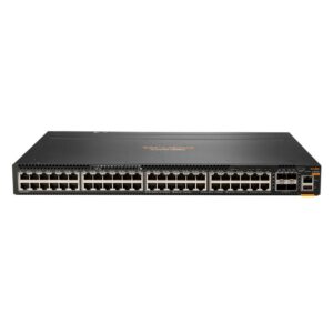 Przełącznik HPE Aruba CX 6300M (przepływ powietrza od strony zasilaczy do portów) – z 2 wentylatorami i 1 zasilaczem