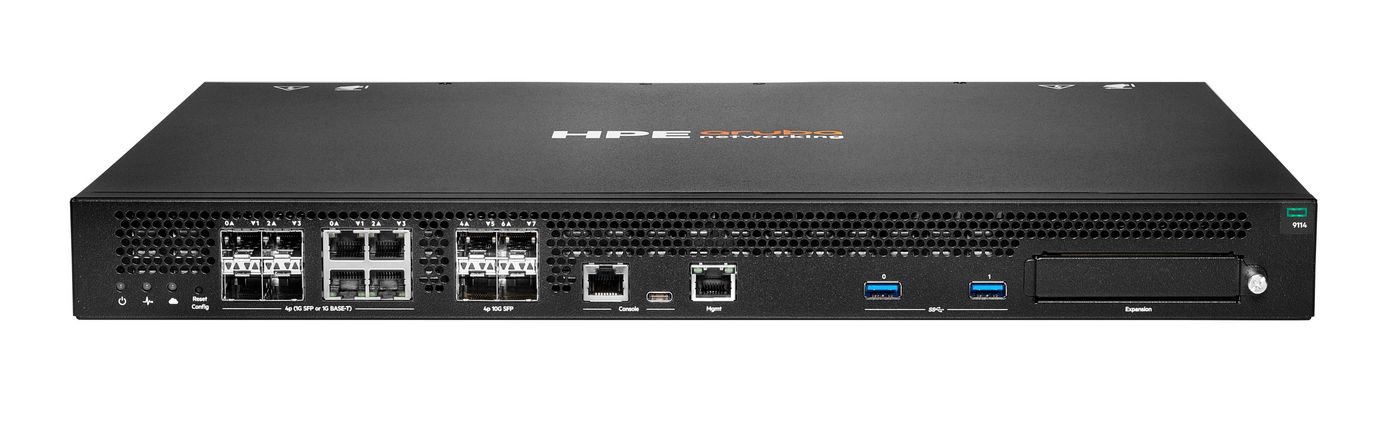 HPE Aruba Networking 9114 4x SFP+ 4x Combo 1x Expansion Slot Hybrid Gateway R9M45A
