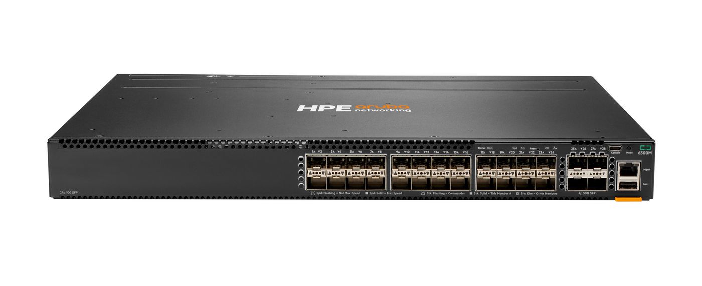 HPE Aruba Networking CX 6300M 24-port SFP+ and 4-port SFP56 Switch JL658A