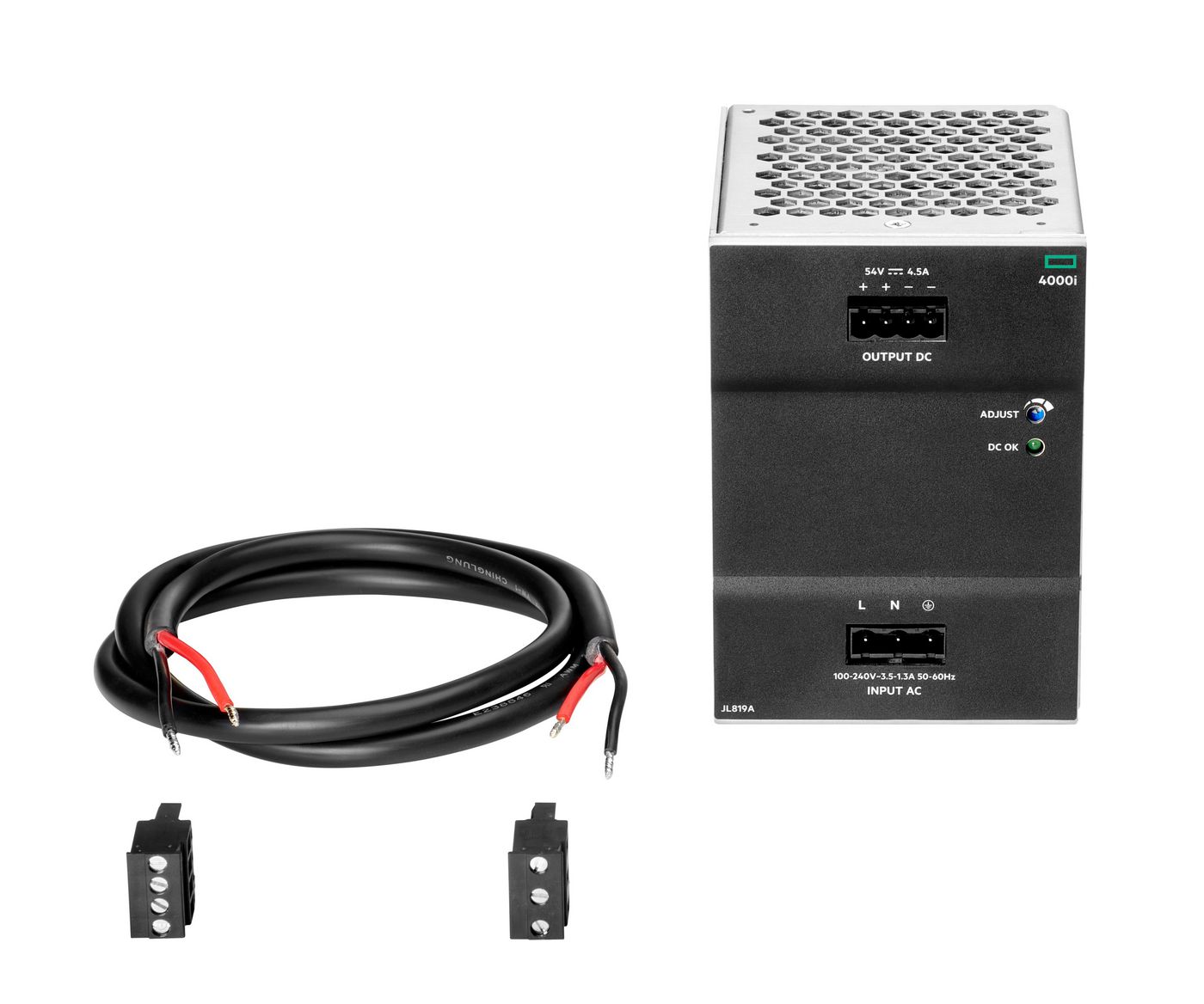 HPE Aruba Networking 4000i POE 54VDC 240W 100-240VAC DIN Power Supply JL819A