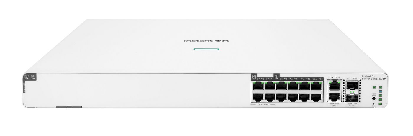 HPE Networking Instant On Switch 8p Gigabit CL4 4p SR2.5G CL6 PoE 2p 10GBT 2p SFP+ 480W 1960 S0F35A
