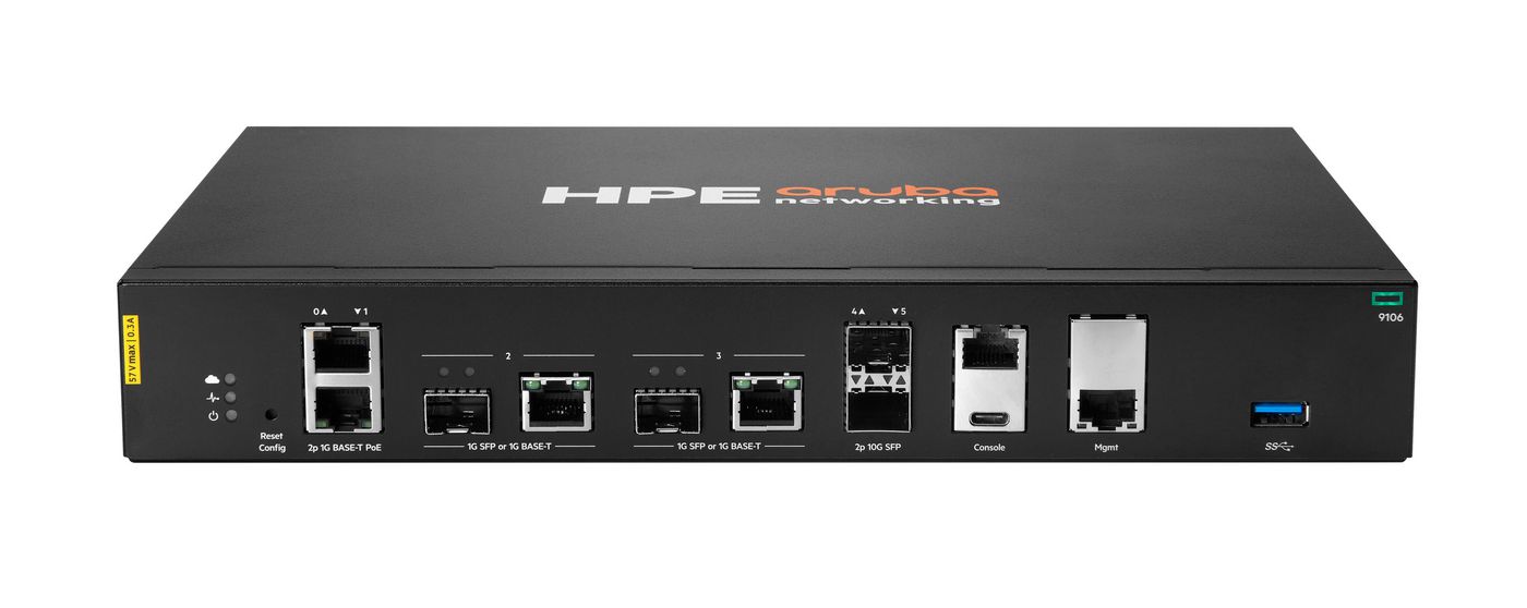 Hewlett Packard Enterprise Aruba Networking 9106 (Il) 2X Sfp+ 2X Combo 2X Poe Hybrid Gateway