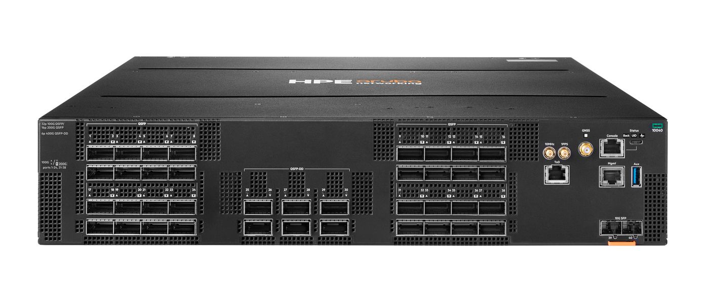 Hewlett Packard Enterprise Aruba Networking Cx 10040 32P Qsfp28 100G 6P Qsfp-Dd 400G Front-To-Back 4Xfan 2Xpsu Ac Taa Bdl