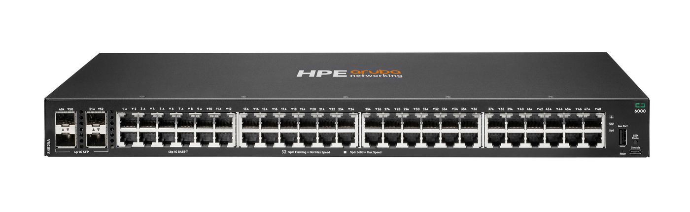 Hewlett Packard Enterprise Aruba Networking Cx 6000 48P 10M/100M/1G 4P Sfp 1G Taa Switch