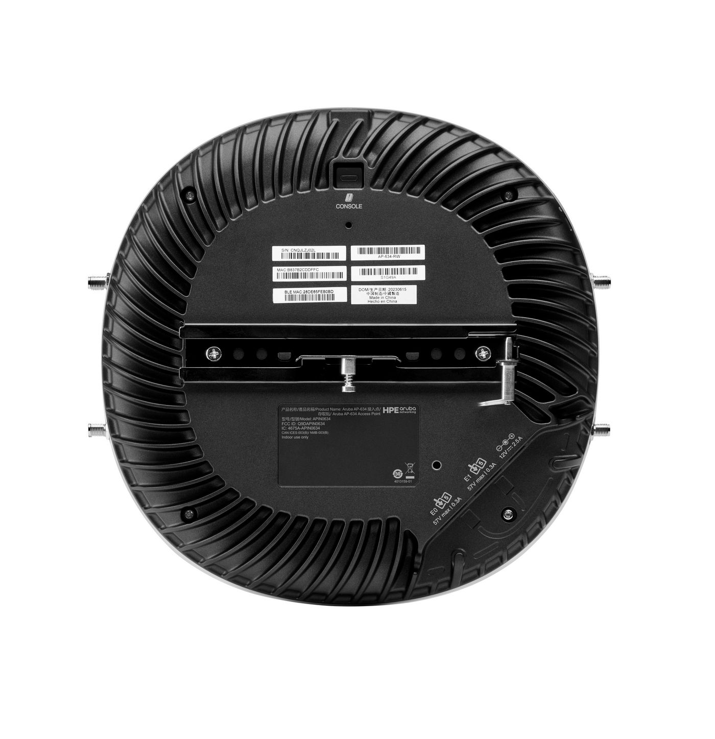 HPE Aruba Networking AP-634 (RW) Tri-radio 2x2:2 Wi-Fi 6E External Antennas Campus AP S1G49A